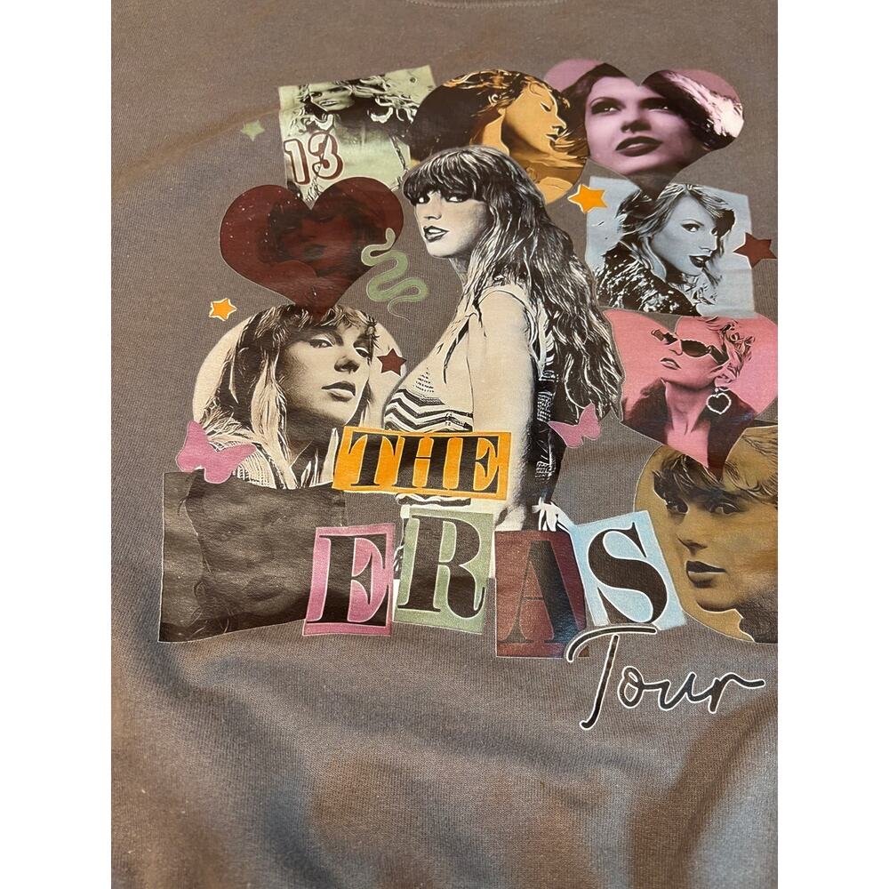 Taylor Swift Eras Tour Gray Crewneck Sweatshirt Size S Excellent Condition - Picture 5 of 9